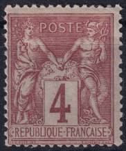 1877, Francie, 0071b, Výplatní známka: Alegorie ✶