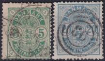 1882, Dánsko, 0032/0033, Výplatní známky: Znak v oválu, malé číslice ⊙