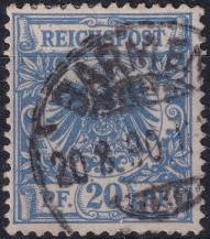 1889/1891, Německá říše, 048a, Výplatní známka: Říšský orel v kruhu ⊙  