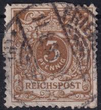 1889/1892, Německá říše, 045a, Výplatní známka: Koruna a číslice v perlovém oválu ⊙  