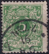 1890/1891, Německá říše, 046b, Výplatní známka: Koruna a číslice v perlovém oválu ⊙