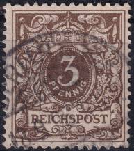 1891/1897, Německá říše, 045b, Výplatní známka: Koruna a číslice v perlovém oválu ⊙