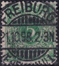 1891/1900, Německá říše, 046c, Výplatní známka: Koruna a číslice v perlovém oválu ⊙  