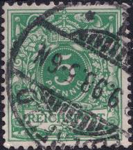 1891/1900, Německá říše, 046c, Výplatní známka: Koruna a číslice v perlovém oválu ⊙