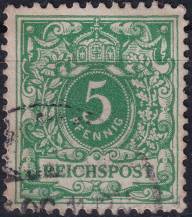 1891/1900, Německá říše, 046c, Výplatní známka: Koruna a číslice v perlovém oválu ⊙