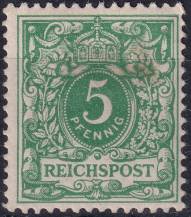 1891/1900, Německá říše, 046c, Výplatní známka: Koruna a číslice v perlovém oválu ✶