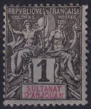 1892, Komory-Anjouan, 01, Výplatní: Alegorie ✶