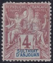 1892, Komory-Anjouan, 03, Výplatní: Alegorie ✶