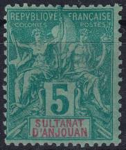 1892, Komory-Anjouan, 04, Výplatní: Alegorie ✶