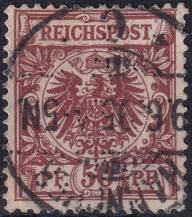 1893/1894, Německá říše, 050c, Výplatní známka: Říšský orel v kruhu ⊙  