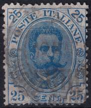 1893, Itálie, 0069, Výplatní známka: Král Umberto I. ⊙