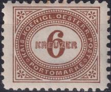 1895, Rakousko (Císařství 1867-1918), DL005A, Doplatní známka: Číslice v šikmém oválu ✶✶