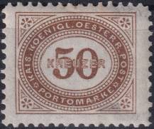 1894, Rakousko (Císařství 1867-1918), DL009E, Doplatní známka: Číslice v šikmém oválu ✶✶