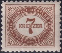 1895, Rakousko (Císařství 1867-1918), DL006A, Doplatní známka: Číslice v šikmém oválu ✶✶