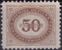 1894, Rakousko (Císařství 1867-1918), DL009E, Doplatní známka: Číslice v šikmém oválu ✶