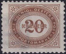 1894, Rakousko (Císařství 1867-1918), DL008EP, Doplatní známka: Číslice v šikmém oválu ✶✶