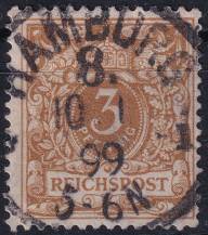 1897/1900, Německá říše, 045c, Výplatní známka: Koruna a číslice v perlovém oválu ⊙  