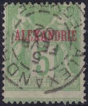 1899/1900, Francouzská pošta v Egyptě (Alexandrie), 05I, Výplatní známka: francouzské známky s přetiskem ⊙
