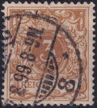 1899/1900, Německá říše, 045cb, Výplatní známka: Koruna a číslice v perlovém oválu ⊙  