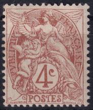 1900, Francie, 0089x, Výplatní známka: Alegorie ✶