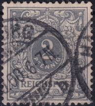 1900, Německá říše, 052, Výplatní známka: Koruna a číslice v perlovém oválu ⊙  