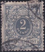 1900, Německá říše, 052, Výplatní známka: Koruna a číslice v perlovém oválu ⊙  