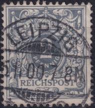 1900, Německá říše, 052, Výplatní známka: Koruna a číslice v perlovém oválu ⊙  
