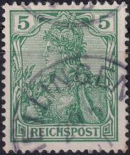 1900, Německá říše, 055, Výplatní známka: Germania (I) ⊙