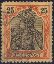 1900, Německá říše, 058, Výplatní známka: Germania (I) ⊙  