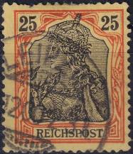 1900, Německá říše, 058, Výplatní známka: Germania (I) ⊙  