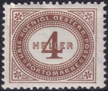 1900, Rakousko (Císařství 1867-1918), DL025A, Doplatní známka: Číslice v šikmém oválu ✶✶