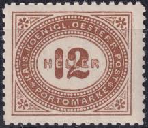 1900, Rakousko (Císařství 1867-1918), DL029D, Doplatní známka: Číslice v šikmém oválu ✶✶