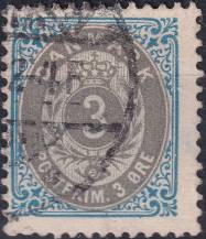 1902, Dánsko, 0022IZBbVV, Výplatní známka: Číslice v rámu ⊙