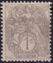 1902, Francouzská pošta v Egyptě (Alexandrie), 16, Výplatní známka: kresba a provedení podle francouzských známek ✶