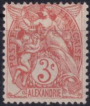 1902, Francouzská pošta v Egyptě (Alexandrie), 18, Výplatní známka: kresba a provedení podle francouzských známek ✶