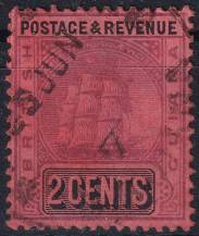 1905/1910, Britská Guayana, 0112, Výplatní známka: fregata "Sandbach" ⊙