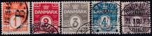 1905, Dánsko, 0042/0046A, Výplatní známky: Vlnky, s 18 srdíčky ⊙