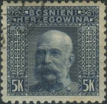 1906, Bosna a Hercegovina, 044C, Výplatní známka: Císař František Josef I. ⊙