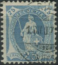 1906, Švýcarsko, 0081C, Výplatní známka: Stojící Helvetia ⊙