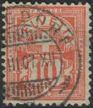 1906, Švýcarsko, 0085, Výplatní známka: Kříž nad štítem ⊙