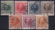 1907/1912, Dánsko, 0053/0059, Výplatní známky: Král Frederik VIII. ⊙
