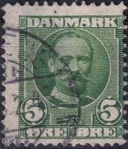 1907, Dánsko, 0053VV, Výplatní známka: Král Frederik VIII. ⊙