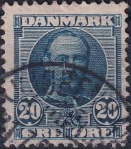 1907, Dánsko, 0055a, Výplatní známka: Král Frederik VIII. ⊙