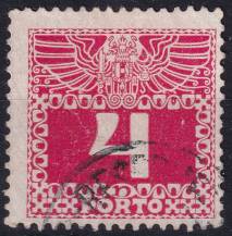 1908, Rakousko (Císařství 1867-1918), DL036x, Doplatní: Velká číslice, dvouhlavý orel ⊙