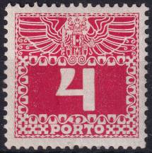 1908, Rakousko (Císařství 1867-1918), DL036x, Doplatní: Velká číslice, dvouhlavý orel ✶