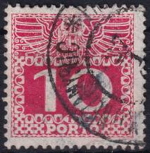 1908, Rakousko (Císařství 1867-1918), DL038x, Doplatní: Velká číslice, dvouhlavý orel ⊙