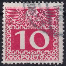 1908, Rakousko (Císařství 1867-1918), DL038x, Doplatní: Velká číslice, dvouhlavý orel ⊙