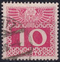 1908, Rakousko (Císařství 1867-1918), DL038x, Doplatní: Velká číslice, dvouhlavý orel ⊙