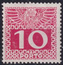 1908, Rakousko (Císařství 1867-1918), DL038x, Doplatní: Velká číslice, dvouhlavý orel ✶