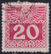 1908, Rakousko (Císařství 1867-1918), DL040x, Doplatní: Velká číslice, dvouhlavý orel ⊙